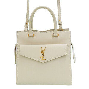 SAINT LAURENT PARIS Uptown 2way Handbag White